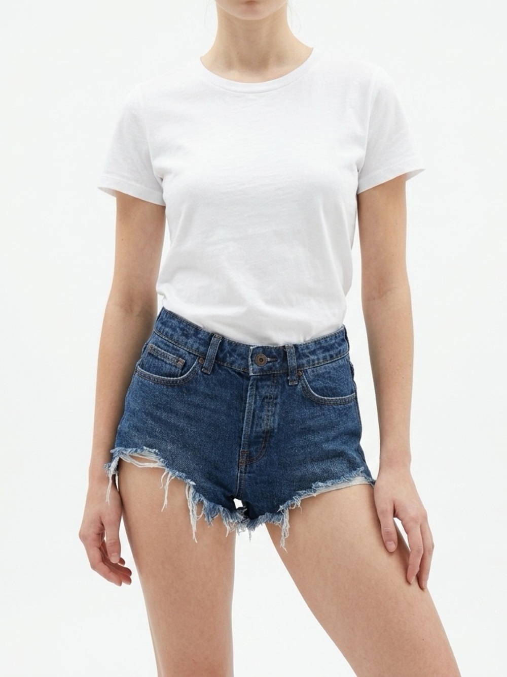 Free People Button Fly Hi Rise Cutoff Style Jean Shorts